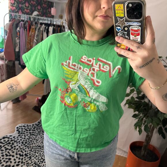 Daydreamer Venice Beach Short Sleeve Graphic Tee Green Size Medium - Picture 3 of 5